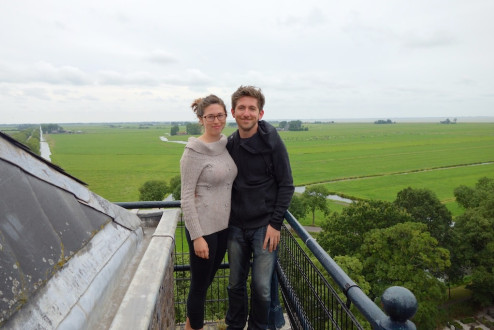 On top of the church spire in Edam