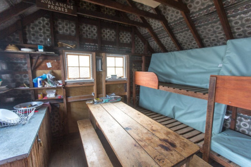 Chancellor Hut is one of the oldest - and it still has the original fabric wallcoverings!
