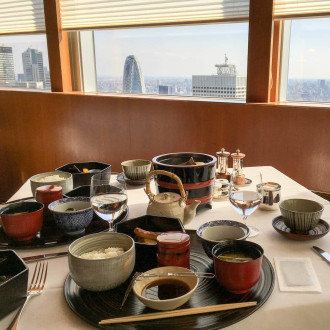 Our breakfast view at the Park Hyatt Tokyo