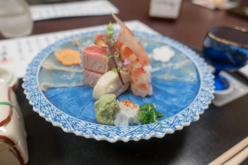 Kaiseki - second course! Sashimi and nigiri