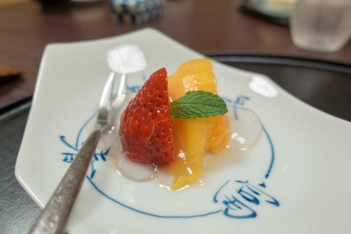 Kaiseki - twelfth course! Fruit in a simple syrup