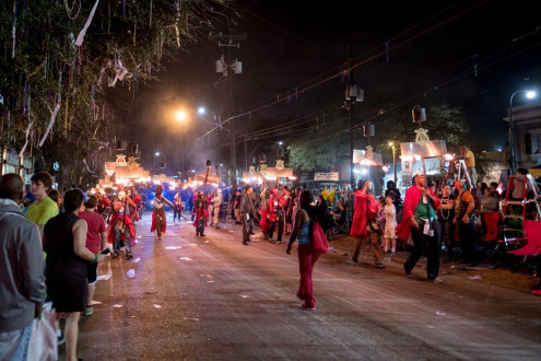 The Krewe of Orpheus approaches