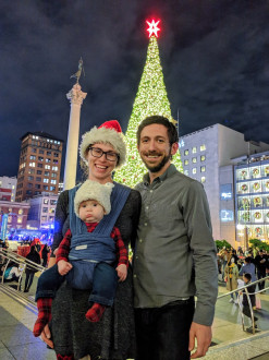 Holiday walk in Union Square (scandalously close to bedtime!)