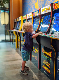 About 24 hours after figuring out buttons, he found a Tycho-sized free arcade