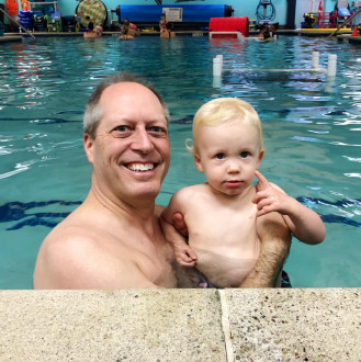 Back in the water with Papa D!