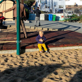 Took an unexpected break to get the sand out of his shoes
