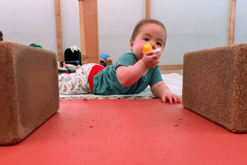 First day of baby yoga!