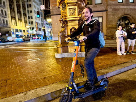 We rode scooters allllll the way home!