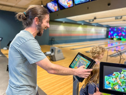 First family bowling adventure to escape the 90+ degree weather!