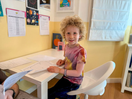 Tycho got a desk!